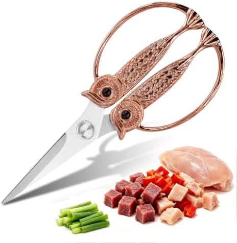 XSNBRD Kitchen Shears Heavy Duty, Rose Gold Stainless Owl Scissors. by Alienbull