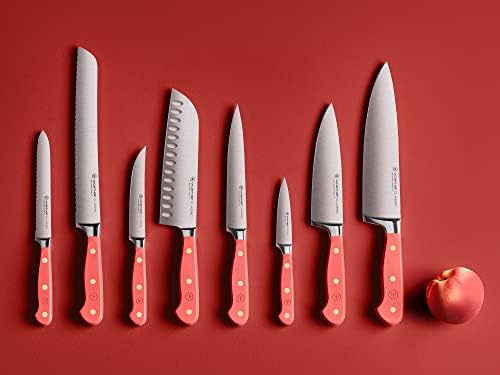 WÜSTHOF Classic Coral Peach 9" Double Serrated Bread Knife - Image 6