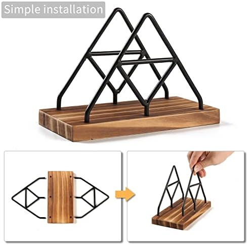Wooden Napkin Storage, 1 Pack Black Table Napkin Holder - Image 2