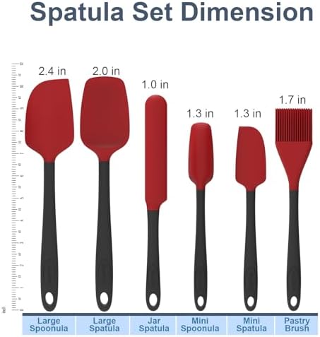 Silicone Spatula Set, 6 Pieces Food Grade Kitchen Utensils - Image 2