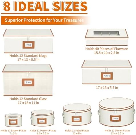 Aokeyee 8-Piece China Storage Containers Set, Hard Shell Moving Boxes - Image 2