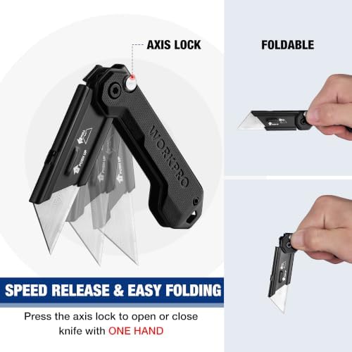 WORKPRO 2PCS EDC Folding Utility Knife, Mini Box Cutter - Image 5