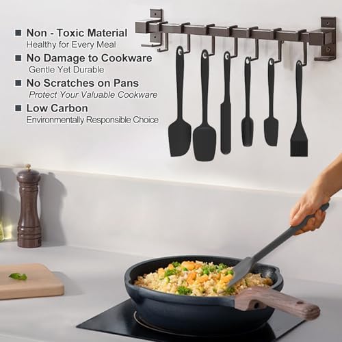 Silicone Spatula Set, 6 Pieces Food Grade Kitchen Utensils - Image 4