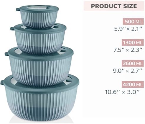 Dora Plastic Mixing Bowls with Lids - Image 4