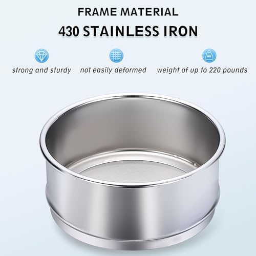 PATIKIL 500 Mesh Lab Sieve, 3.9" Diameter Sifting Screen 304 Stainless Steel - Image 4