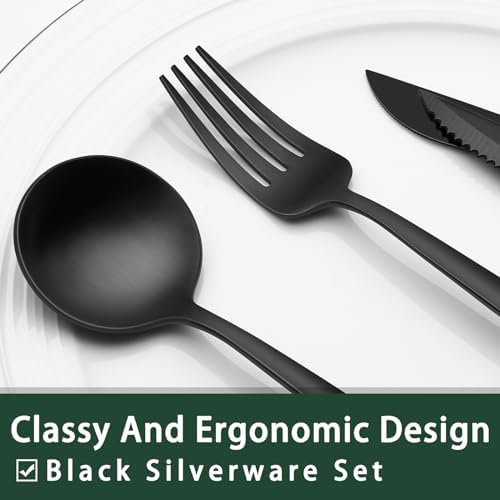 EWFEN 24-Piece Black Silverware Set - Image 3