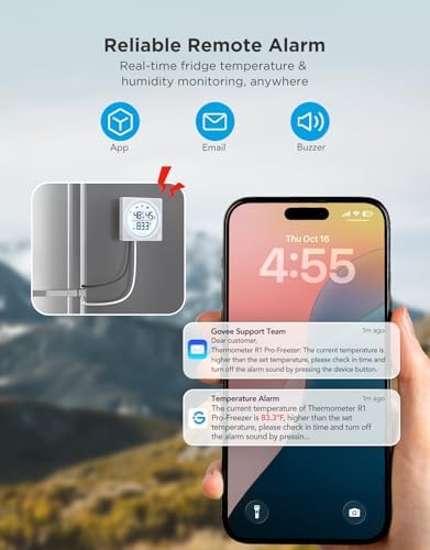 GoveeLife Upgraded Smart WiFi Refrigerator Thermometer Digital - Image 3