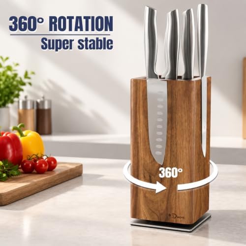Dmore magnetic knife block without knives 360° rotatable knife holder stand - Image 3