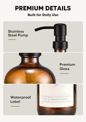 Kitchen Soap Dispenser Set, 2 Glass Dish Soap Dispensers - Image 5