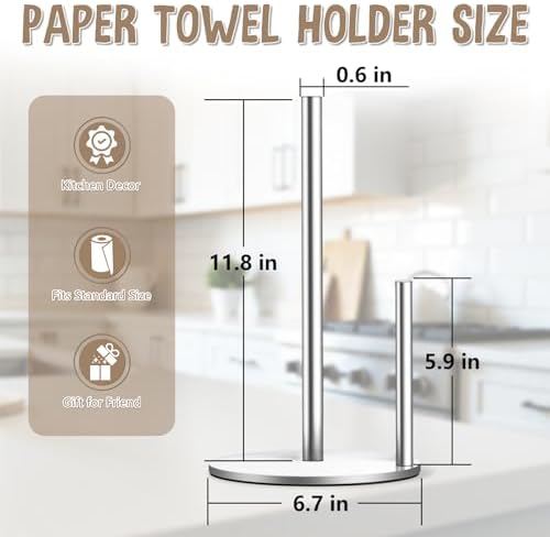 Silver Paper Towel Holder, Countertop Paper Towel Holder - Image 4