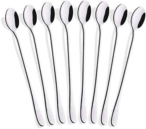 Hiware 8-Piece 9-Inch Long Handle Iced Tea Spoon, Coffee Spoon, Ice Cream Spoons by HIWARE