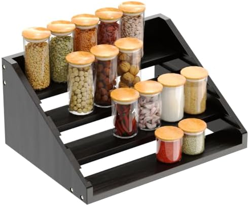 Solid Wood Spice Rack Organizer by YUELGUANG