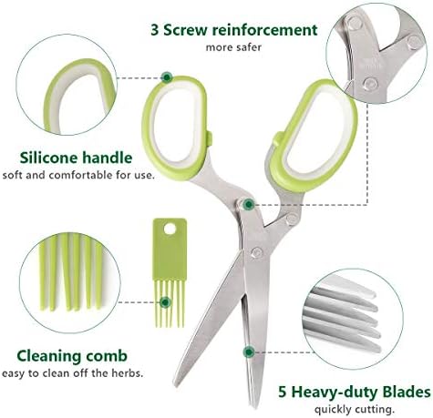 Luxiv Herb Scissors And Stripper Set, 5-Blade Stainless Steel Kitchen Tools - Image 3