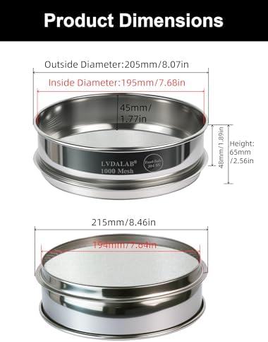 8" Full 304 Stainless Steel Lab Sieve, 1000 Mesh - Image 5