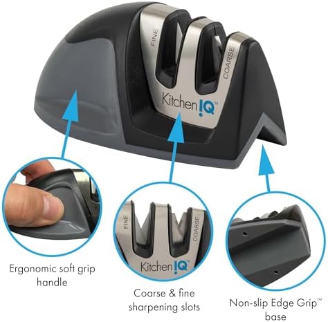 KitchenIQ 50009 Edge Grip 2-Stage Knife Sharpener, Coarse & Fine Sharpeners - Image 4