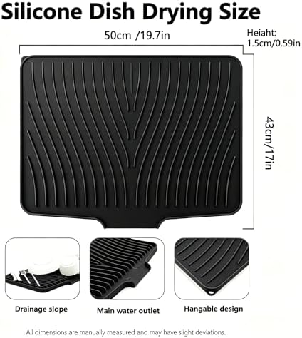 EBIGIC Silicone Dish Drying Mat, 19.7"*17" Dish Drying Pad, Kitchen Accessories - Image 2