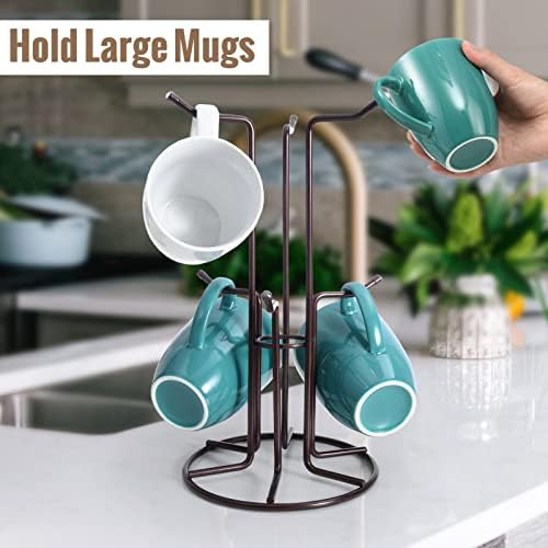 HULISEN Mug Tree for Large Cups, 6 Hook Countertop Coffee Mug Holder - Image 2