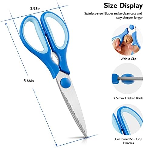 Kitchen Shears, Heavy Duty Cooking Scissors, Dishwasher Safe, Stainless Steel - Image 2