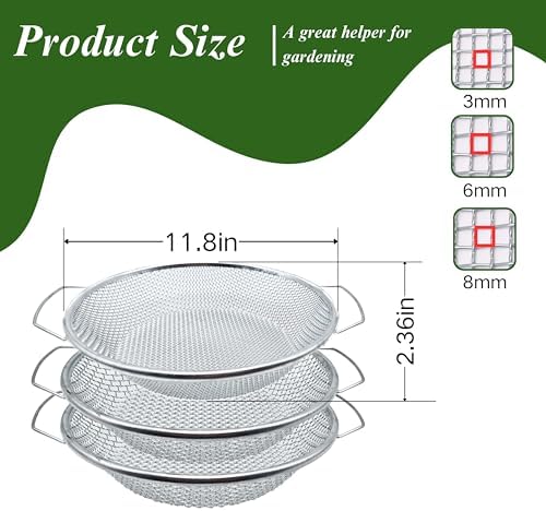 3PCS Soil Sifter for Gardening, Rock Sifter for 5gallon Bucket, Dirt Sifter - Image 2