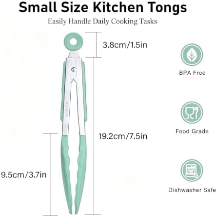 7 Inch Silicone Kitchen Tongs, Heat Resistant Cooking Utensils - Image 3