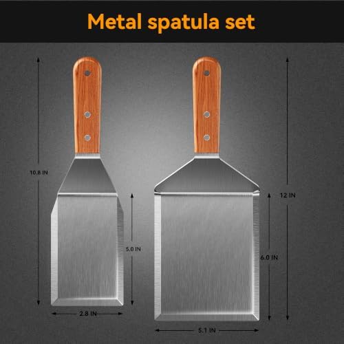 2 Pack Extra Wide Metal Spatula – Stainless Steel Griddle & Grill Turner - Image 2