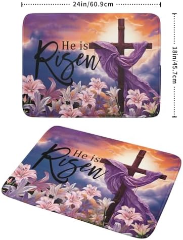 Easter Cross He is Risen Dish Drying Mats 18x24 Inch Spring Drying Mat - Image 2