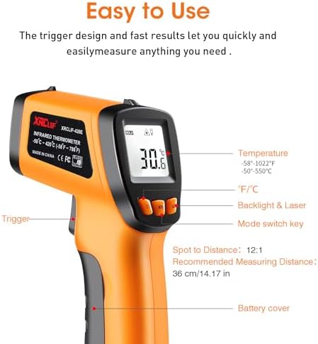 Infrared Thermometer Gun for Cooking, Laser Thermometer Temperature Gun - Image 4