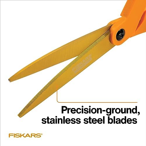 Fiskars 9" Titanium Shop Shears Heavy Duty Serrated Multipurpose Scissors - Image 4