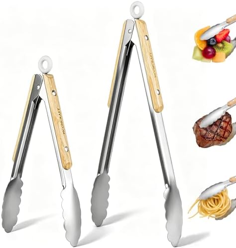 9+12 inch Stainless Steel Kitchen Tongs by Unknown