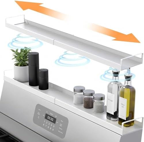 Extendable Steel Over the Stove Shelf by LindasEssentials