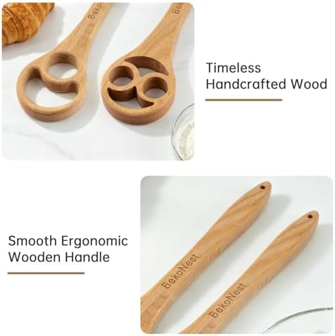 Danish Dough Whisk 2 Pack, Wooden Sourdough Bread Whisk - Image 5