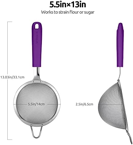 18/8 Stainless Steel Mesh Strainer: U-Taste 5.5 Inch Kitchen Fine Mesh Sieve - Image 2