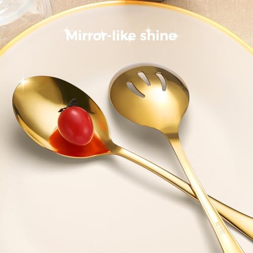 6 PCS Serving Spoons Set, Includes 2 Spoon/Slotted/Forks - Image 3