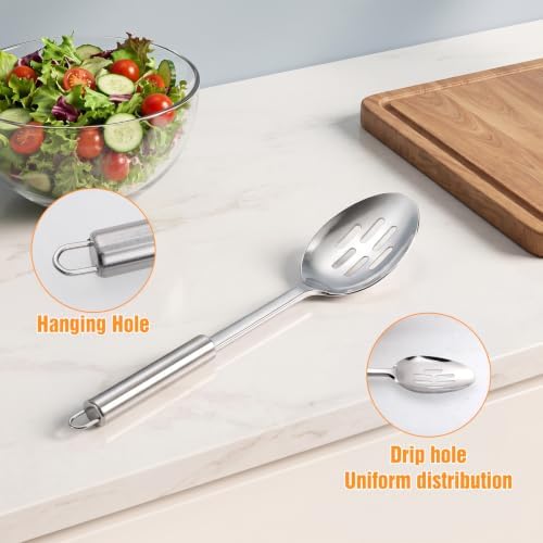 2 Pcs Stainless Steel Cooking Spoons Set, Cooking Utensils Set - Image 3