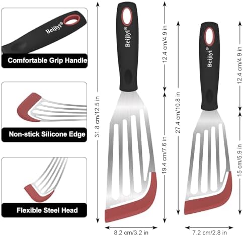 Beijiyi 2-Piece Silicone Fish Spatula - Image 6