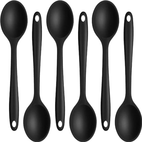 Beieverluck 6 Pack Large Silicone Cooking Spoons 10.8'' Heat Resistant Kitchen by Beieverluck