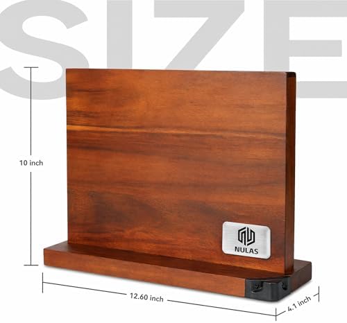 Magnetic Knife Block with Built-in Sharpener, Double-Sided Countertop Magnetic - Image 2