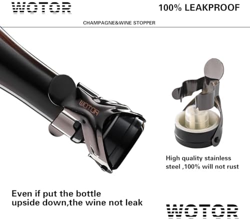 WOTOR Champagne & Wine Bottle Stoppers, Champagne Cork, 8 Pack - Image 2