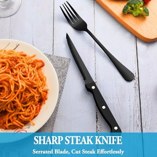 24 Pcs Black Silverware Set - Image 5