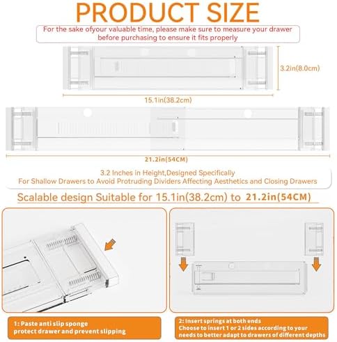 Yieach 12Pack 3.2 Inch Shallow Acrylic Drawer Dividers - Image 3