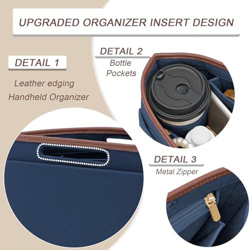 Felt Purse Organizer Insert for Longchamp Le Pliage M Bag Handbag Leather edge - Image 5