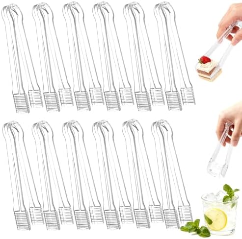 10Pcs Clear Plastic Serving Tongs, 6.3 Inches Small Disposable by Unknown