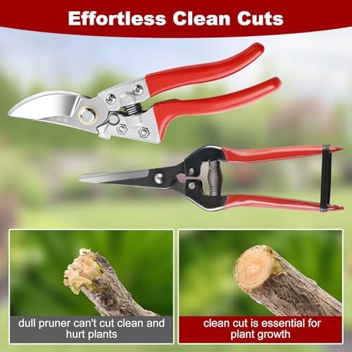 LEEPENK 2 Piece Garden Shears Set: Heavy Duty Pruning Shears - Image 6