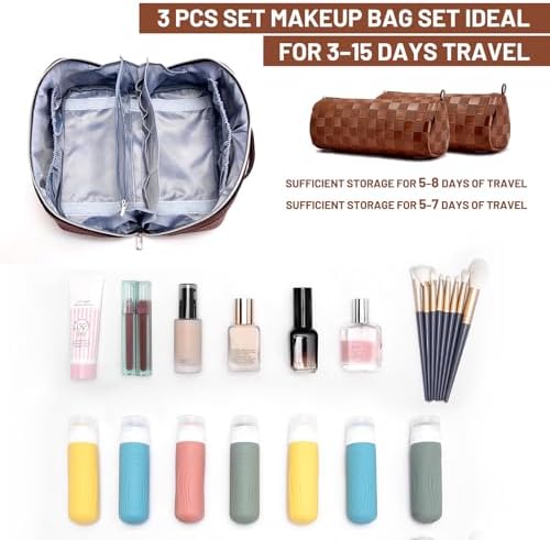 BOYATU Travel Makeup Bag Organizer: 180°Open-Flat 3 Pcs Make up Bags Set - Image 4