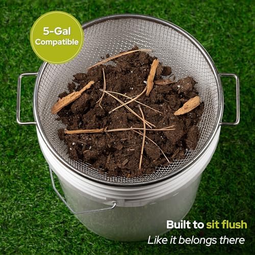 Round Soil Sifter, 1/8-inch Stainless Steel Sieve - Image 2