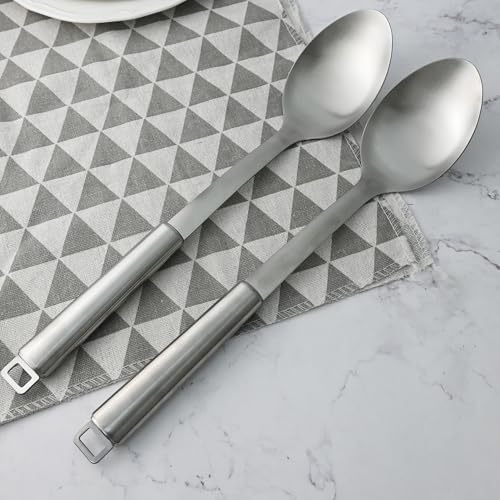 18/0 Stainless Steel Cooking Spoons Set, Serving Spoon & Slotted Spoon - Image 6