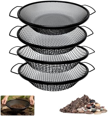 4Pcs Soil Sifter for Gardening, 10mm Grid Rock Sifter for 5 Gallon Bucket by QUTIING%C2%AE