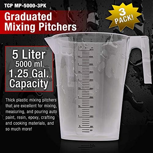 TCP Global 5 Liter Plastic Graduated Measuring and Mixing - Image 2
