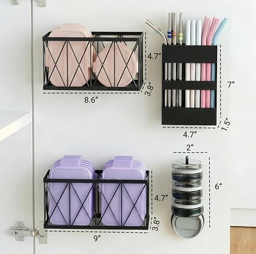 4 Pack No Drill Cabinet Door Lid Organizer - Image 6