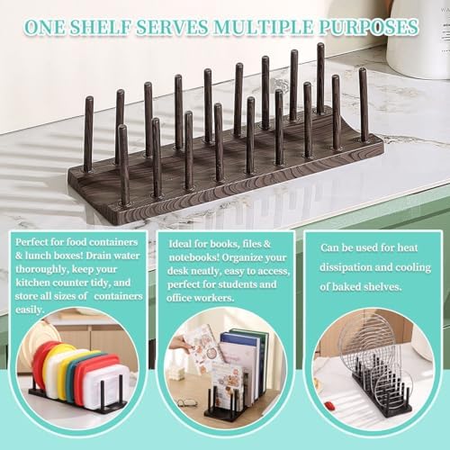Berglander Dish Rack 14", Adjustable Vertical Plate & Lid Organizer - Image 7